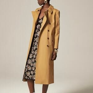 J.Crew Women's Long Icon Trench Coat Honey Brown Size 8 NWT